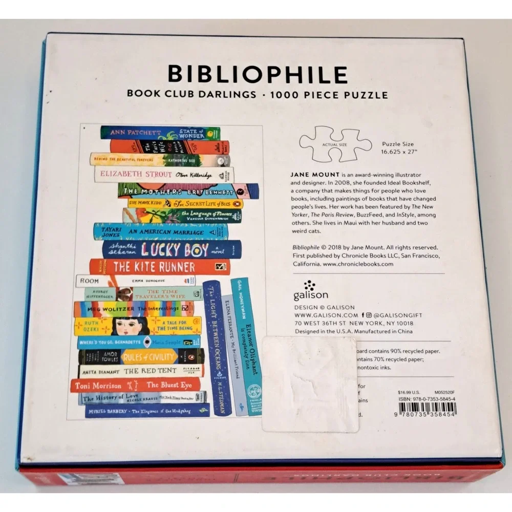 Bibliophile Book Club Darlings 1000 Piece Puzzle Galison 2019 NEW